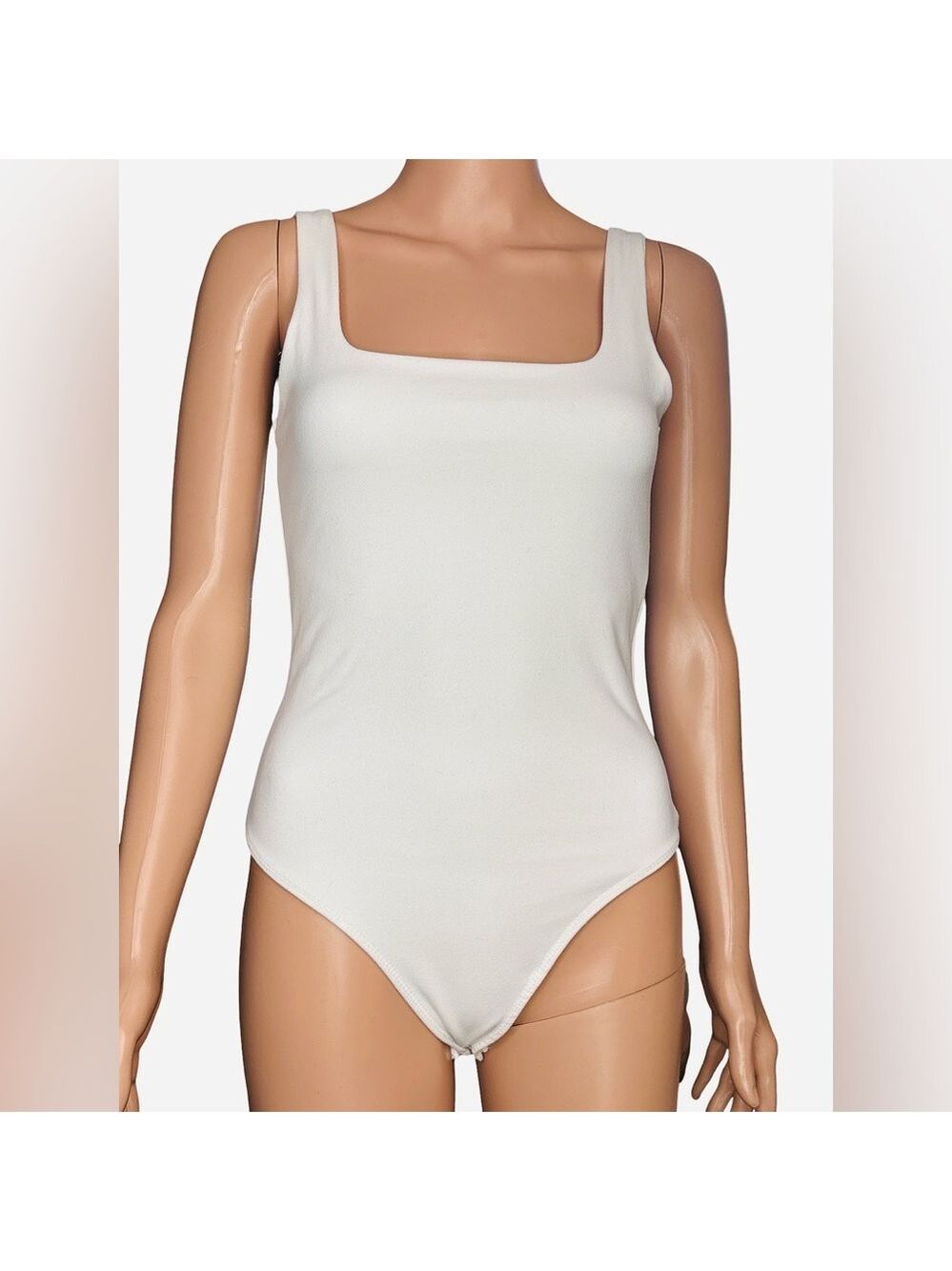 Abercrombie & Fitch White Nylon Sleeveless Bodysuit Small